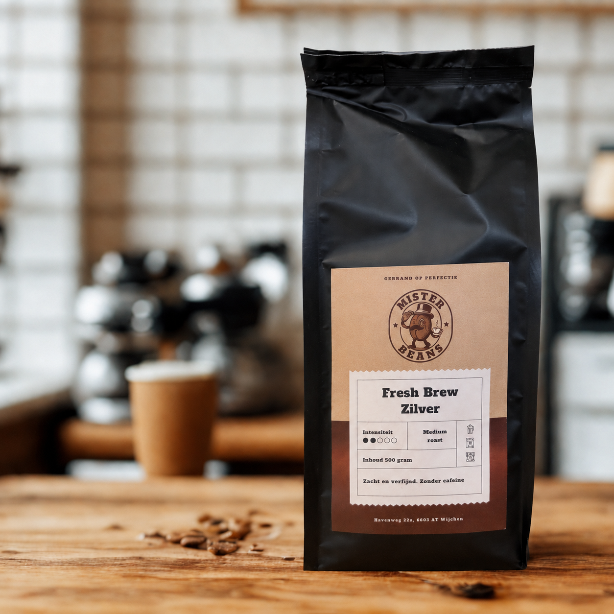Verpakking Fresh Brew Zilver gemalen koffie, zacht en verfijnd